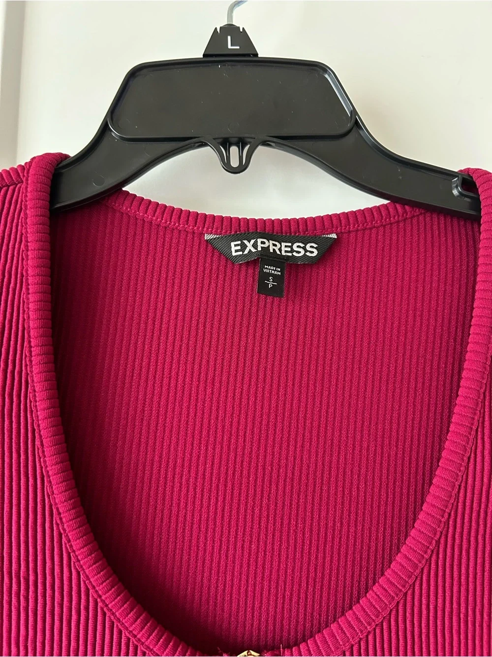 Express Ribbed Zip-Front Mini Dress in Wine Red - Picture 5 of 6